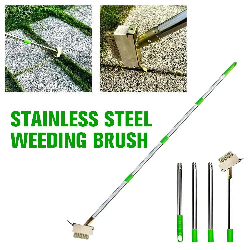 Stainless Steel Detachable Weeding Brush for Weeding Stone Board Gap Cleaning Garden Tools for Deck Patio Walkwa Peaceful Pleasures Health and Wellness