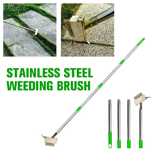 Stainless Steel Detachable Weeding Brush for Weeding Stone Board Gap Cleaning Garden Tools for Deck Patio Walkwa Peaceful Pleasures Health and Wellness