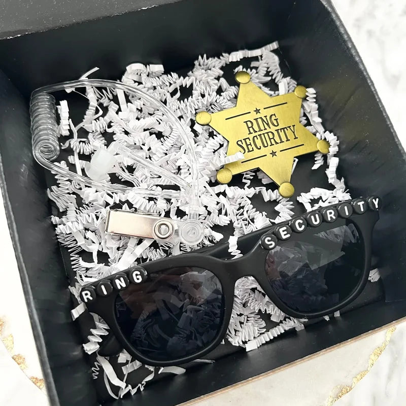Page Boy Black Square Sunglasses | Ring Bearer Gift for Boys