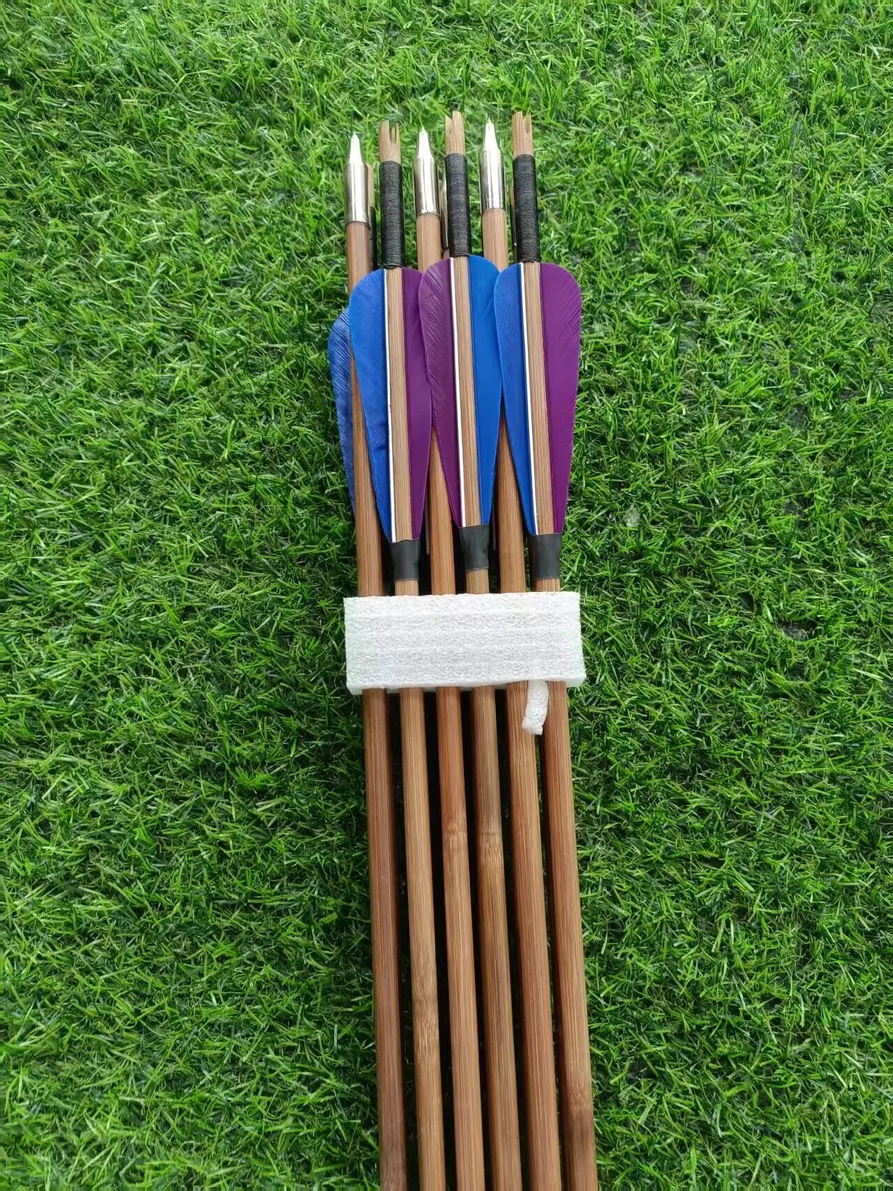 6 12 18 Traditional Bamboo Arrow 5 Turkey Feather 33 OD7 Longbow