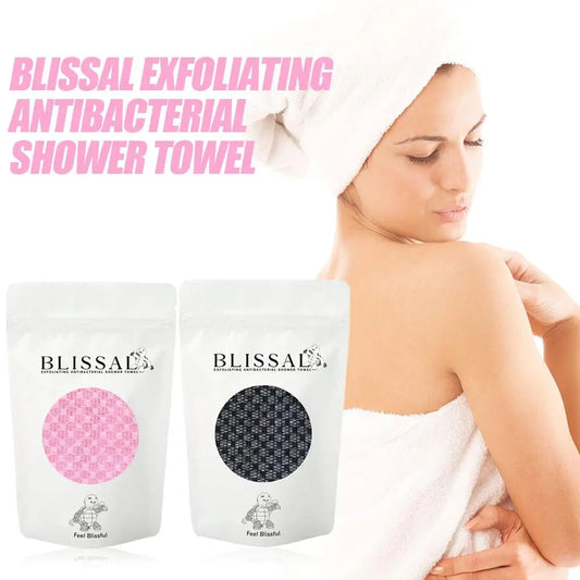Dual-Sided Exfoliating Back Scrub Towel with Straps – Unisex Exfoliating Bath Towel Peaceful Pleasures Health and Wellness