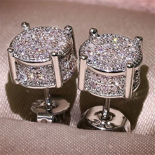 Gold & Silver Rhinestone Stud Earrings | Four-Claw Round Studs Stud Earrings Peaceful Pleasures Health and Wellness