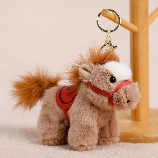 Vintage Pony Pendant Keychian Kawaii Plush Toy Soft Cartoon Animal Peaceful Pleasures Health and Wellness