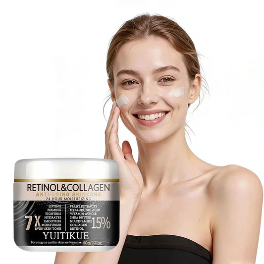 YUITIKUE Retinol & Collagen Anti-Aging Cream 60g, 7X Effect 24H Moisturizing for Lifting, Firming & Even Skin Tone Peaceful Pleasures Health and Wellness