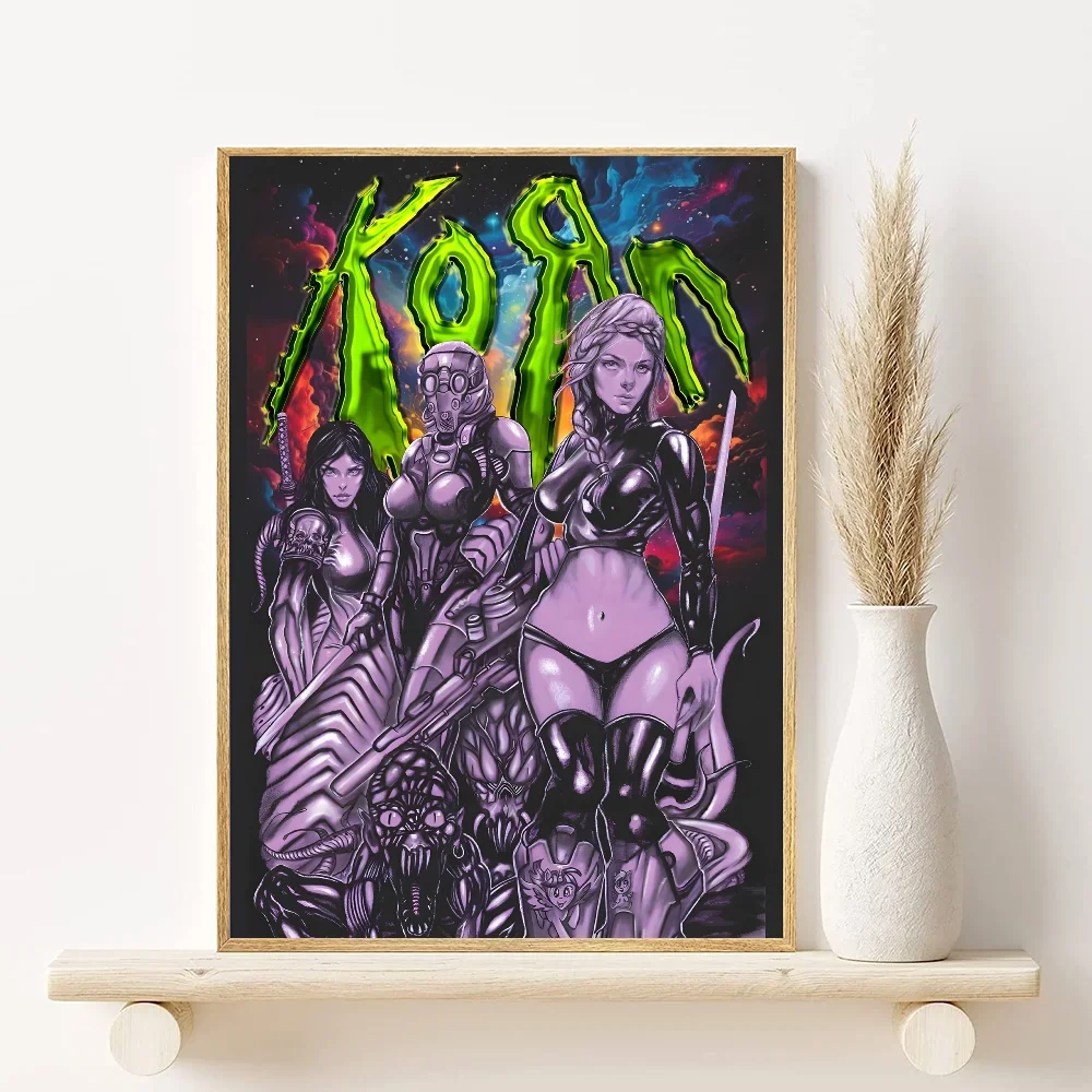 1pc Korn Rock Band Music Poster, Minimalist Aesthetics Canvas Painting Print for Living Room Modern Home Decor Peaceful Pleasures Health and Wellness