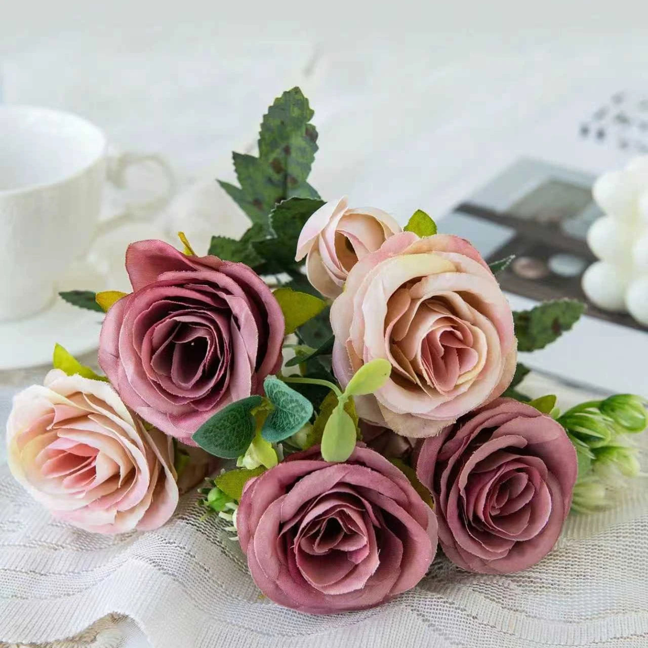 Silk Peony Artificial Flowers Bouquet for Wedding & Home Decor