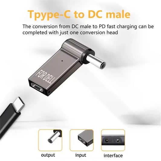 100W USB-C to DC Laptop Charger Adapter – Dell HP Asus Lenovo