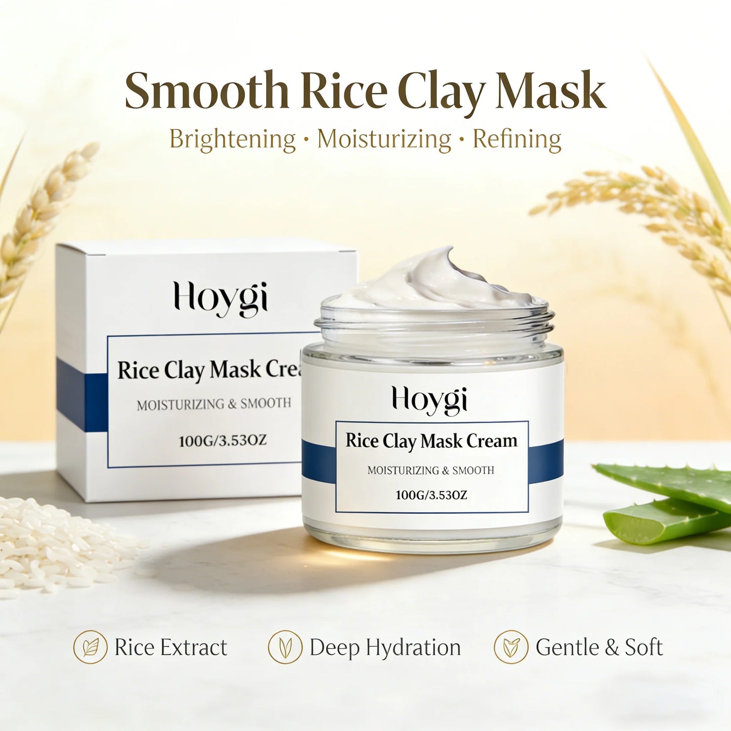 Rice Clay Face Mask – Brightening, Pore Cleansing & Hydrating