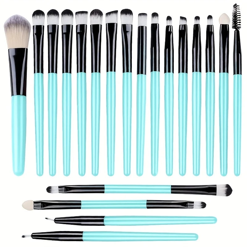 RUNTOIN 20Pc Makeup Brush Set – Foundation, Eyeshadow & Blush