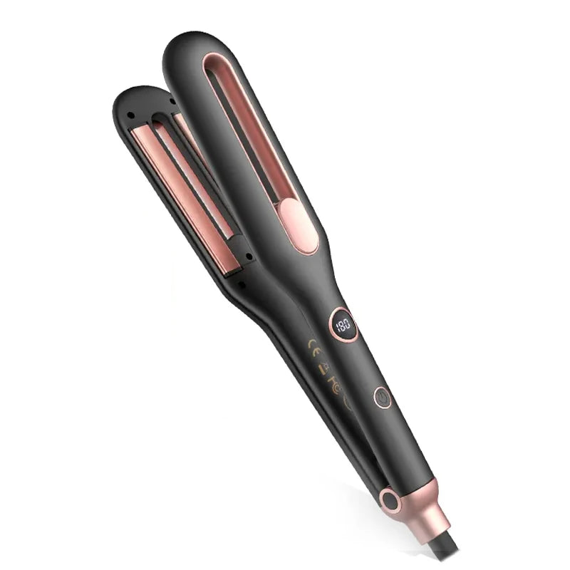 Professional women's ceramic hair straightening device with LED display, multi-temperature adjustment and safety features Peaceful Pleasures Health and Wellness black EU