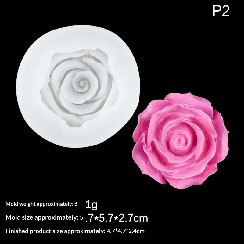 3D Rose Flower Silicone Mold – Soap, Epoxy & Craft