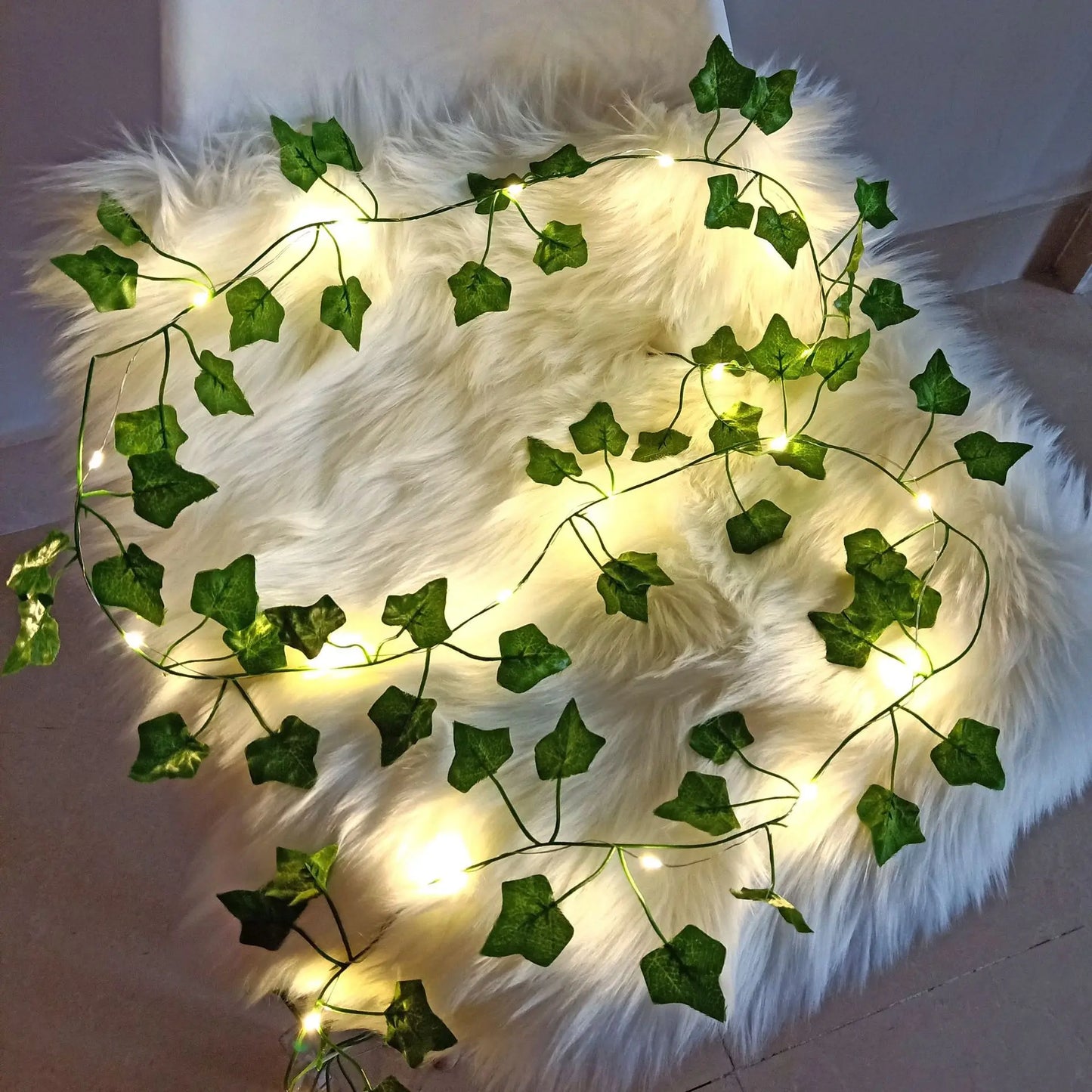 Artificial Ivy Vine Garland with LED String Lights | Home & Wedding