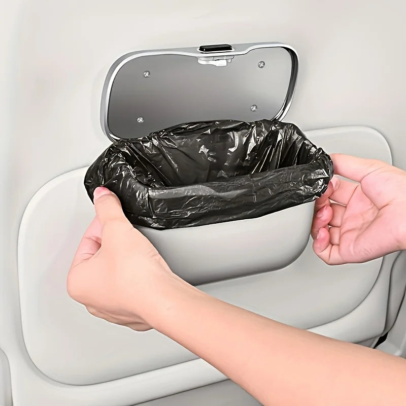 Car Trash Can with Lid – Hanging Auto Interior Waste Bin