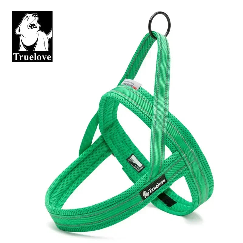 Truelove Soft Mesh Padded Nylon Dog Harness Vest 3M Reflective Security Dog Collar Easy Put on Pet Harness Pull-resistan TLH5811 Peaceful Pleasures Health and Wellness grass green XS