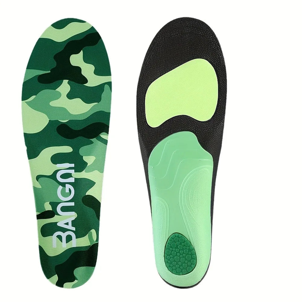 Orthopedic Sports Insoles for Men & Women - Arch Support Shoe Pads, Breathable Military Training Insoles for Flat Feet, Running Peaceful Pleasures Health and Wellness Camouflage 40-43