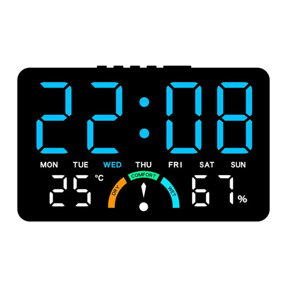 Wall-mounted Electronic Wall Clock Temperature Multi-functional Digital LED Clocks Voice Control Home Display Table Clock Peaceful Pleasures Health and Wellness