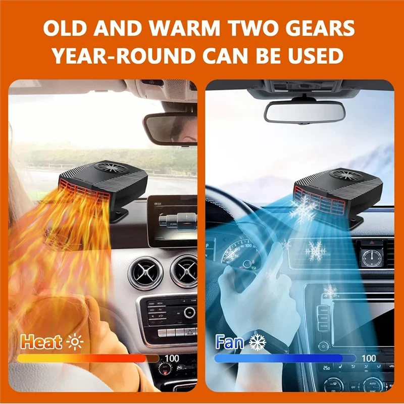 1Pcs Car Heater Defroster Fans 12V 150W Car Heater Fan Fast Heating Auto Windshield Defroster Defogger Car Anti-Fog Heater Dryer Peaceful Pleasures Health and Wellness