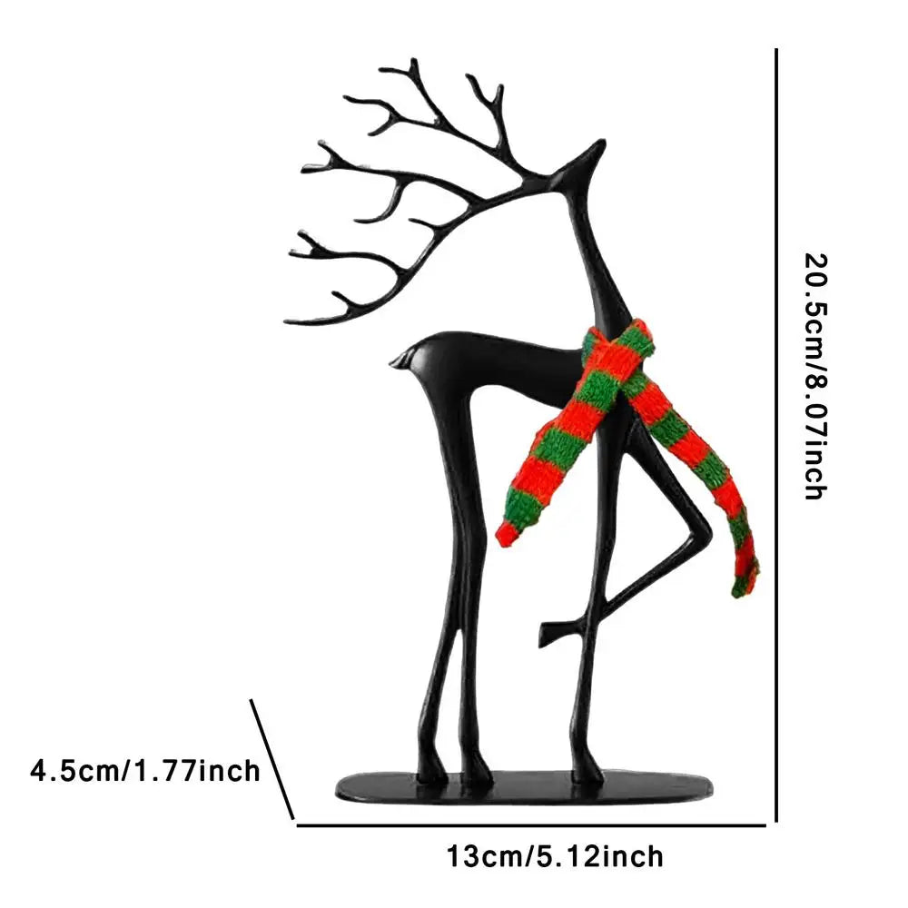 Christmas Reindeer Resin Figurine | Modern Holiday Home Decor