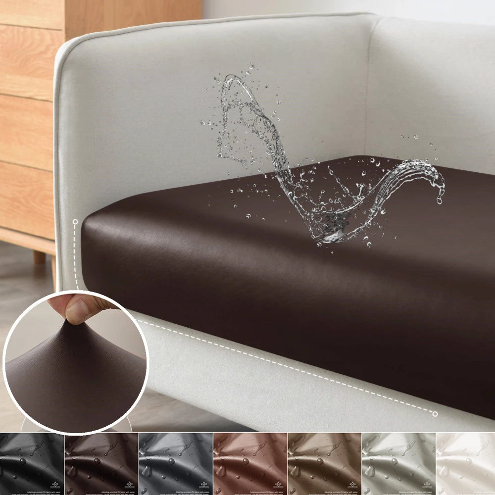 PU Leather Waterproof Sofa Seat Cushion Cover Elastic Chair Settee Seats Furniture Protector For Home Living Room Pets Kids Peaceful Pleasures Health and Wellness