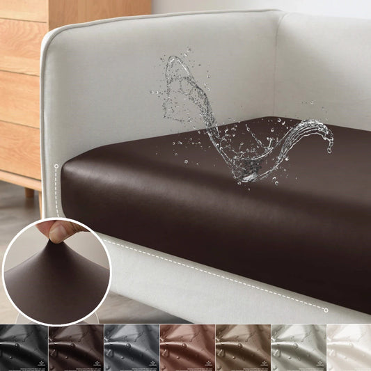 PU Leather Waterproof Sofa Seat Cushion Cover Elastic Chair Settee Seats Furniture Protector For Home Living Room Pets Kids Peaceful Pleasures Health and Wellness