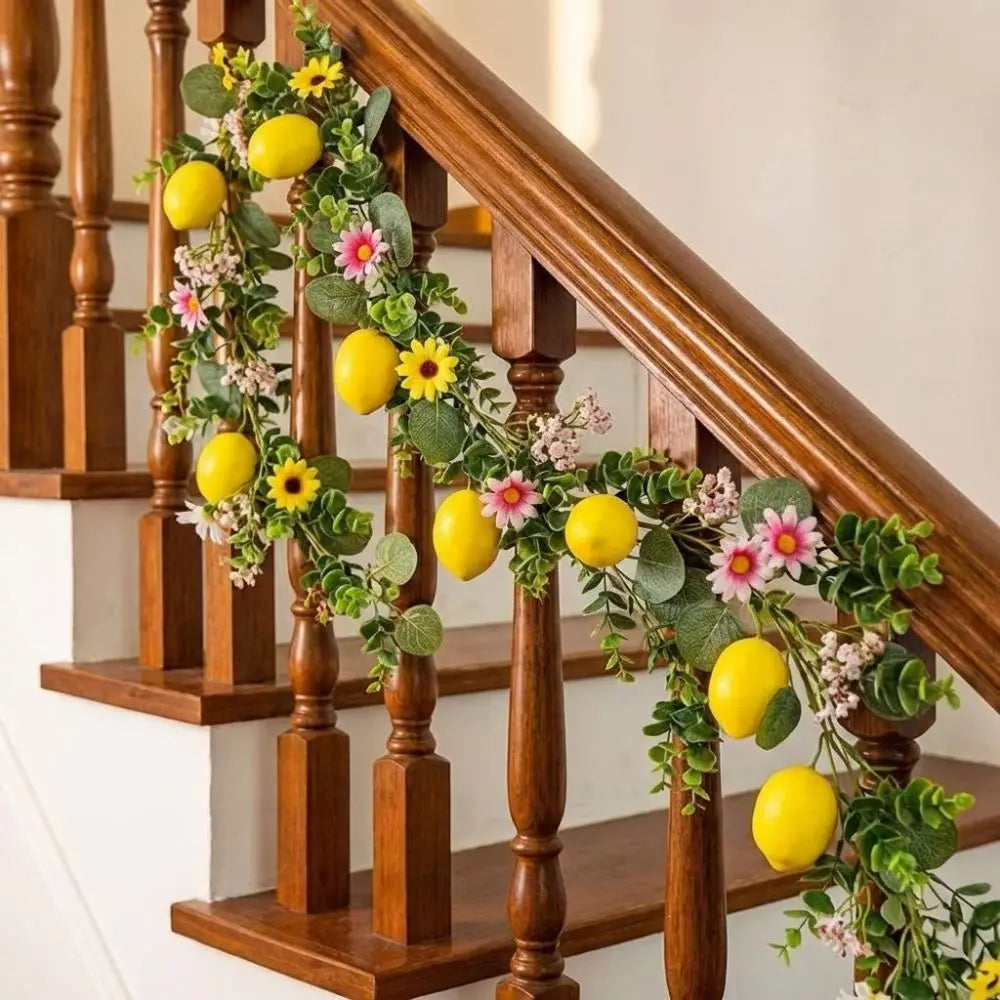 200cm Artificial Lemon Vine | Realistic Faux Silk Branch Decor
