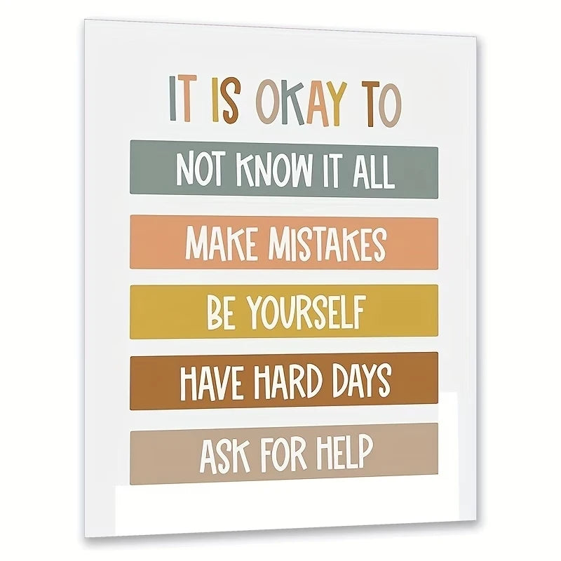 Bohemian Educational Quotes Canvas Wall Art for Kids Room
