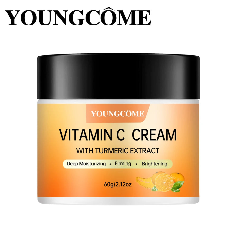 Turmeric + Vitamin C Brightening Face Cream – Anti-Aging Collagen Booster with Hyaluronic Acid Moisturizing Wrinkle Reduction Peaceful Pleasures Health and Wellness