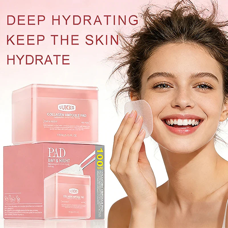 100-Pack Collagen Makeup Remover Cleansing Pads – All Skin Types