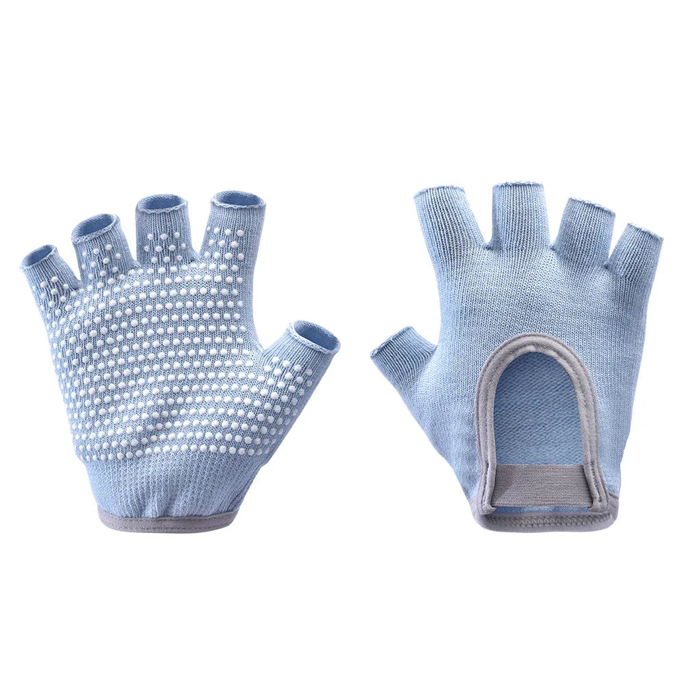 Non Slip Yoga Gloves for Women Fingerless Pilates Gloves with Grips for Yoga Fitness Workout Sports Exercise Gym,Universal Size Peaceful Pleasures Health and Wellness light blue