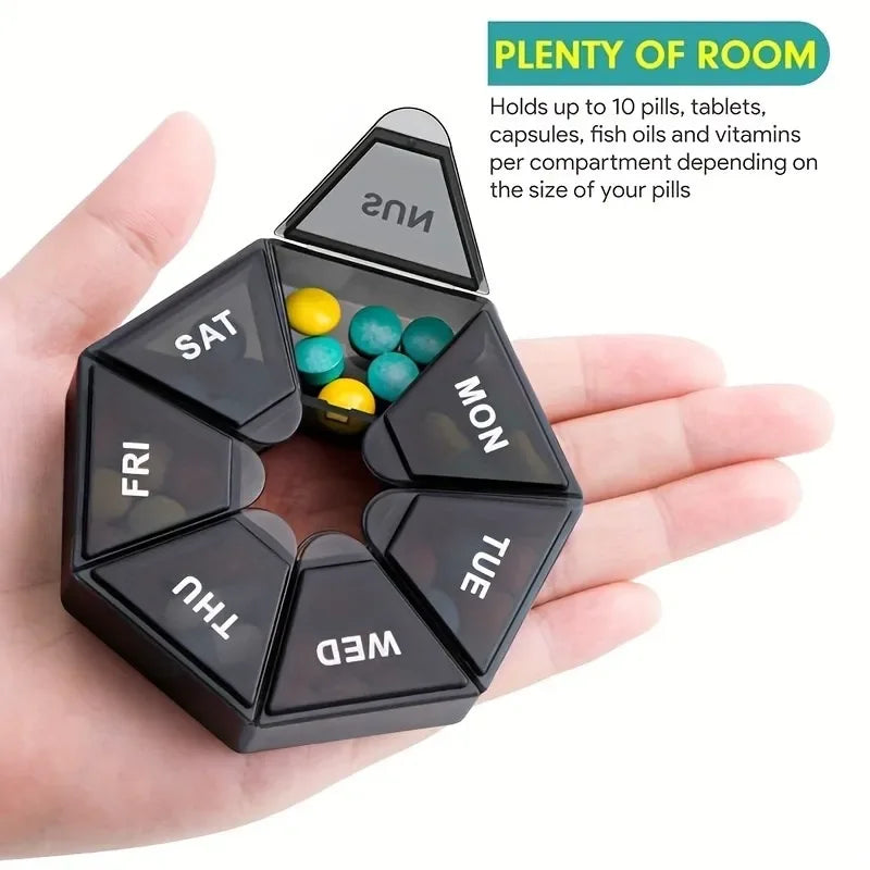 7-Day Pill Organizer Box | Portable Weekly Medicine Dispenser