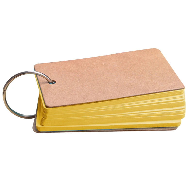 Notepad,Portable Buckle Binder Notes Flash Cards Memo Pads Diy Blank Card Simplified And Blank Student English Vocabulary Book, Peaceful Pleasures Health and Wellness YELLOW