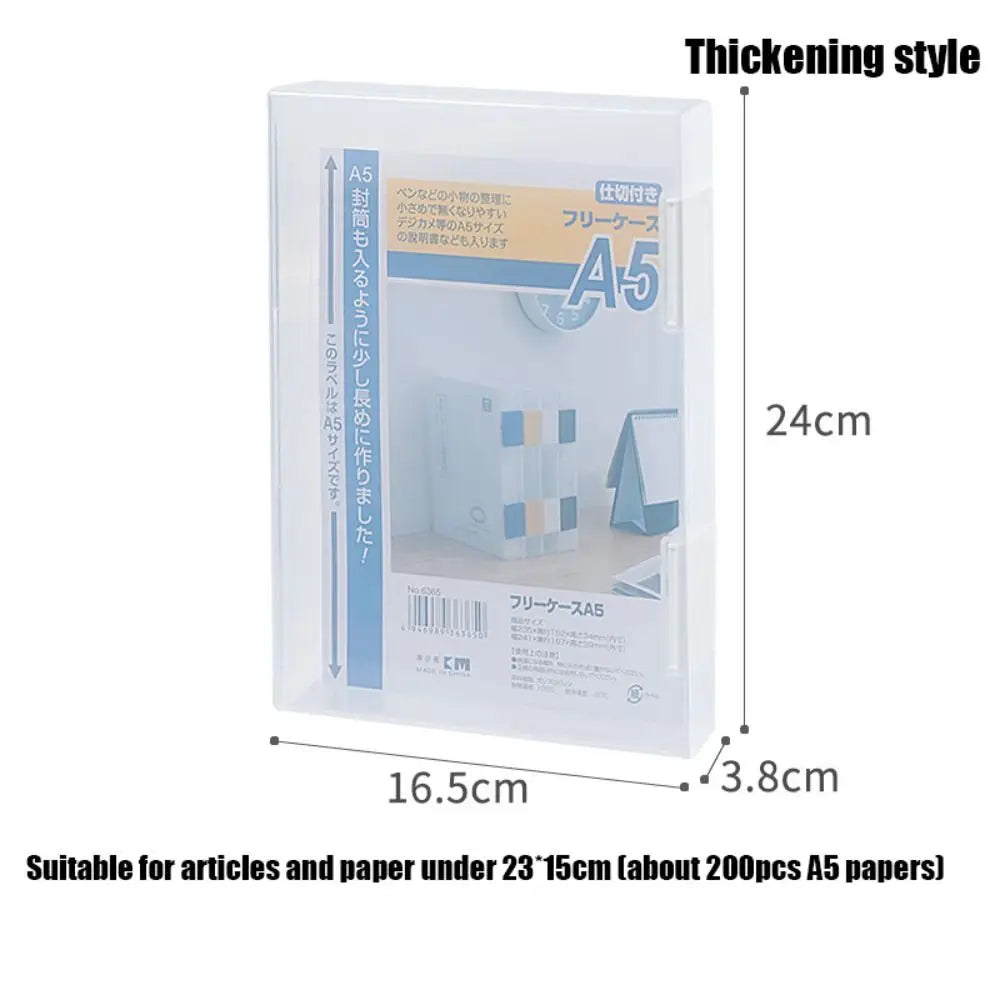 Document Case Transparent A4 File Box Portable Simple a5 Organize The Box Durable Folder a4 File Storage Box Desk Organization Peaceful Pleasures Health and Wellness Thickening-A5