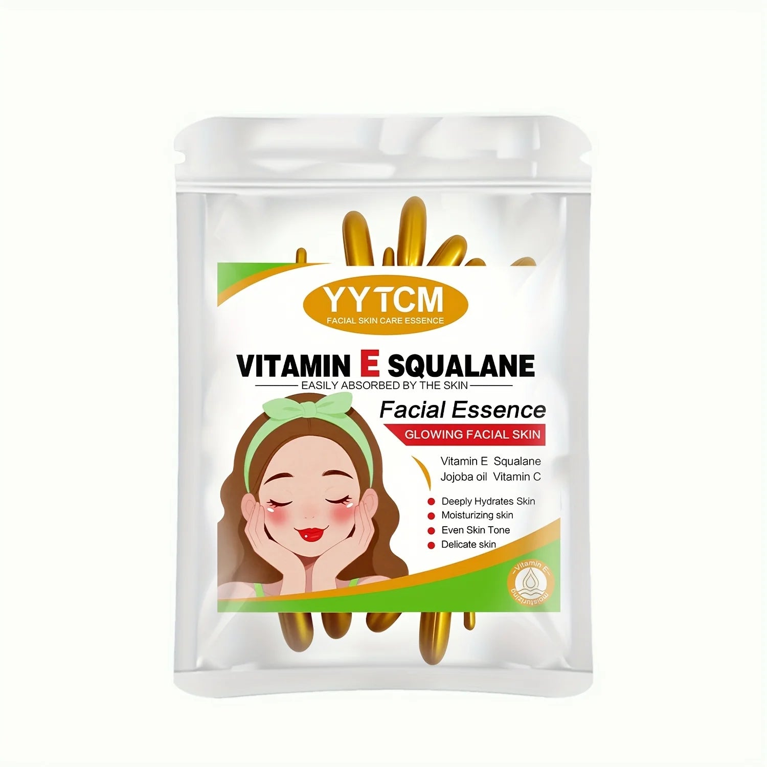 Vitamin E deep moisturizing capsule essence, deep moisturizing and brightening skin essence (0.4gx30 capsules)/bag -1 bag Peaceful Pleasures Health and Wellness 1 bag 0.4gx30capsules