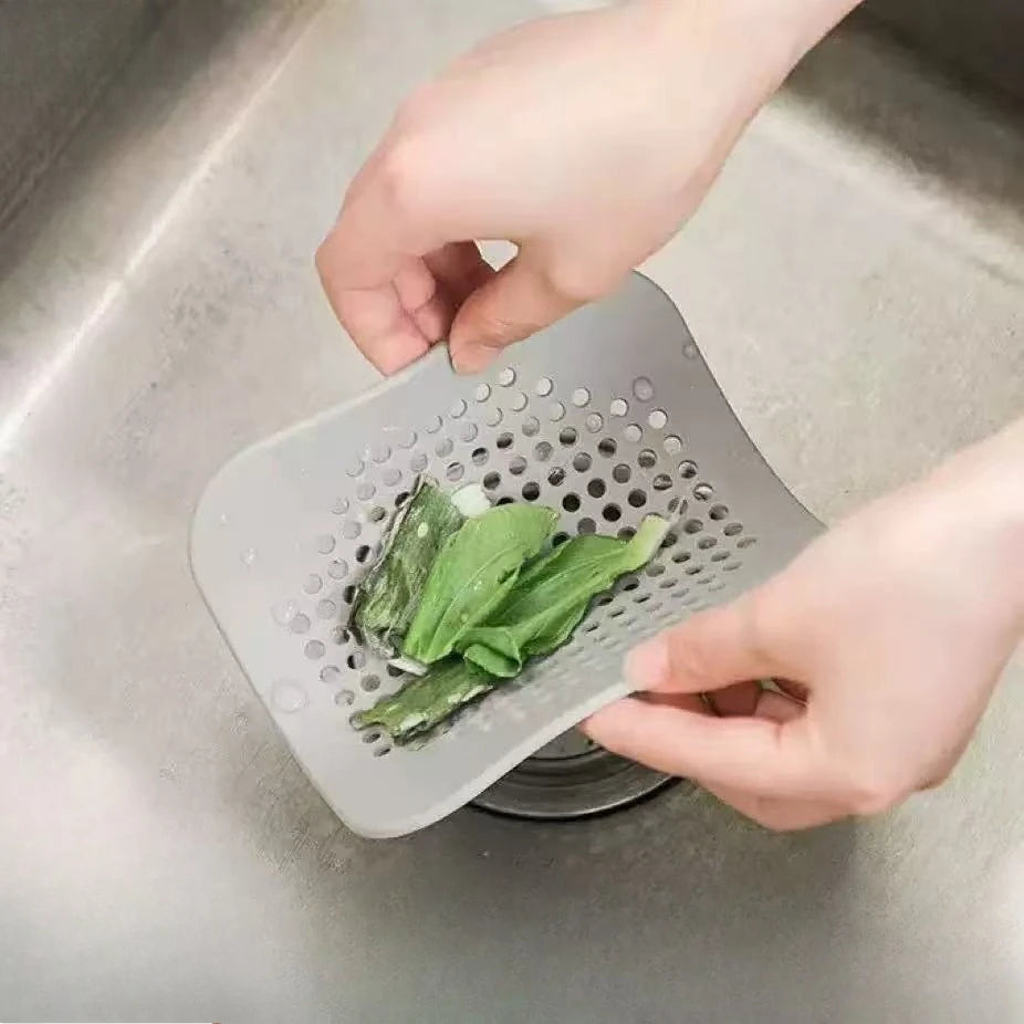 Silicone Sink Drain Strainer & Foldable Hair Catcher Filter Mat