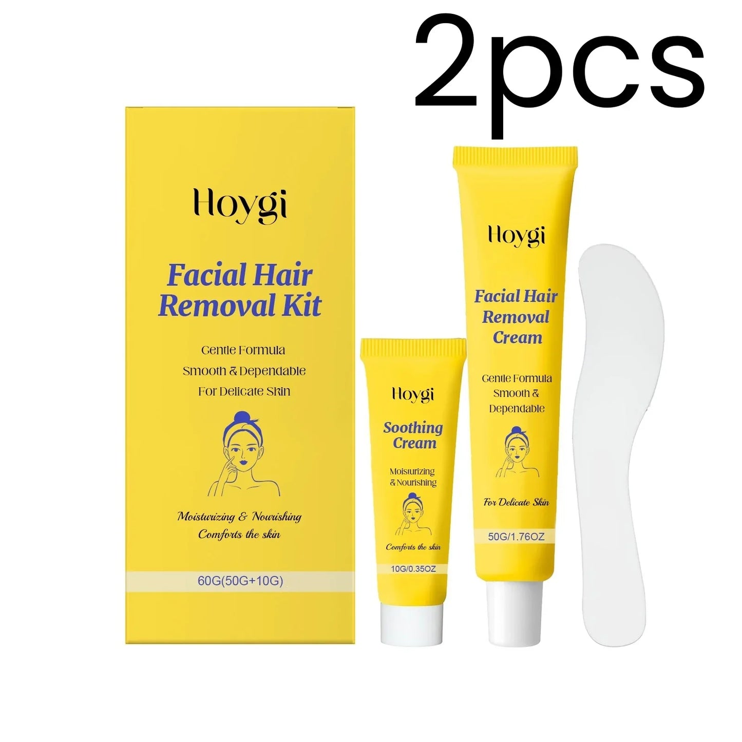 Hoygi Facial Hair Removal Cream – Natural & Painless 60g