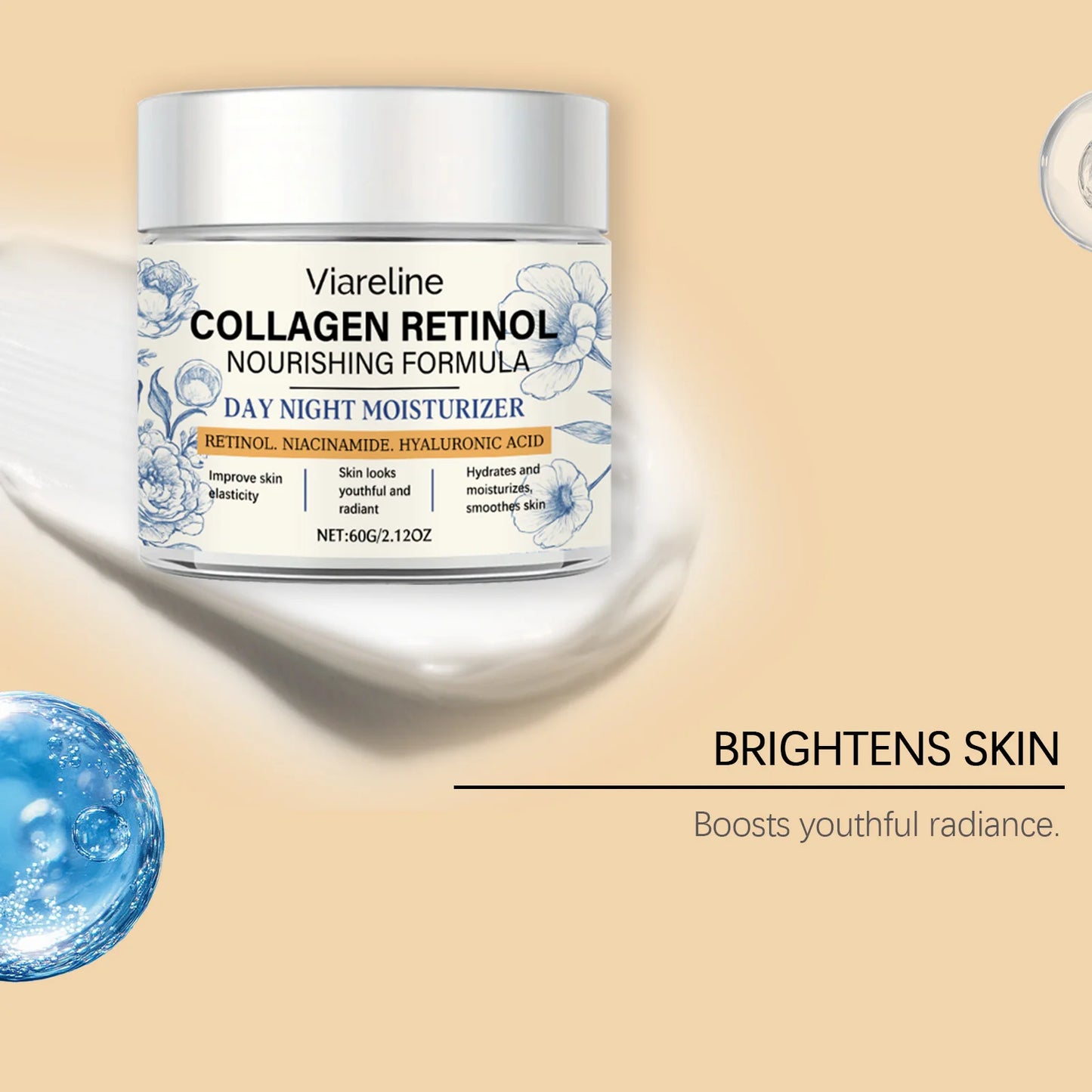 Viareline Retinol Moisturizing Cream | Deep Hydration 60g
