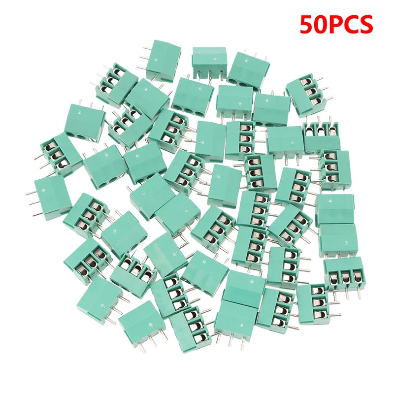 New 50pcs Kf350-2p 3p 3.5mm 300v 10A Pitch 2 3 Pin Spliceable Plug-in PCB Screw Terminal Block Connector FOR 24-18 AWG CABLE Peaceful Pleasures Health and Wellness