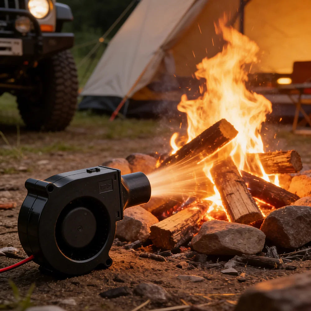 Portable BBQ Blower Fan | Adjustable Speed Charcoal Chimney Starter