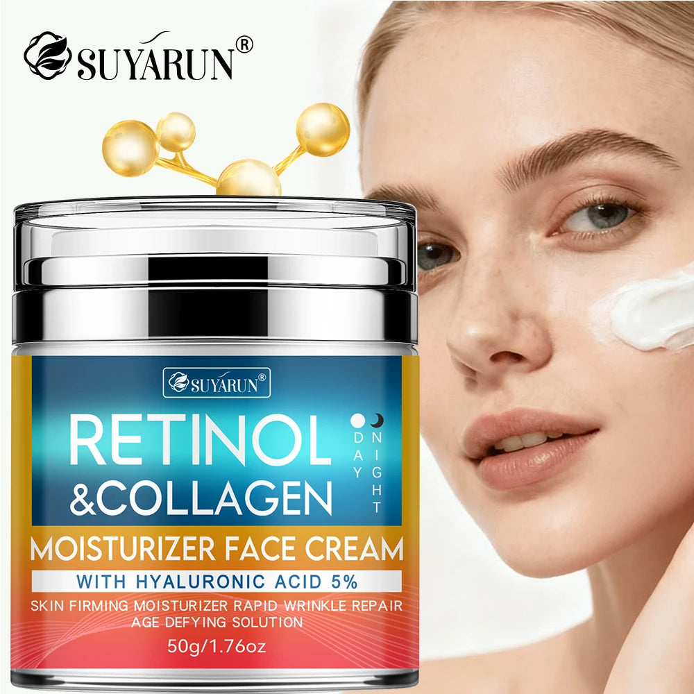 SUYARUN Retinol And Collagen Face Cream Anti-Aging Deep Hydration Moisturizer Firming Youthful Glow Skin Care for Face. Peaceful Pleasures Health and Wellness