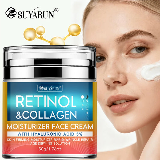 SUYARUN Retinol And Collagen Face Cream Anti-Aging Deep Hydration Moisturizer Firming Youthful Glow Skin Care for Face. Peaceful Pleasures Health and Wellness