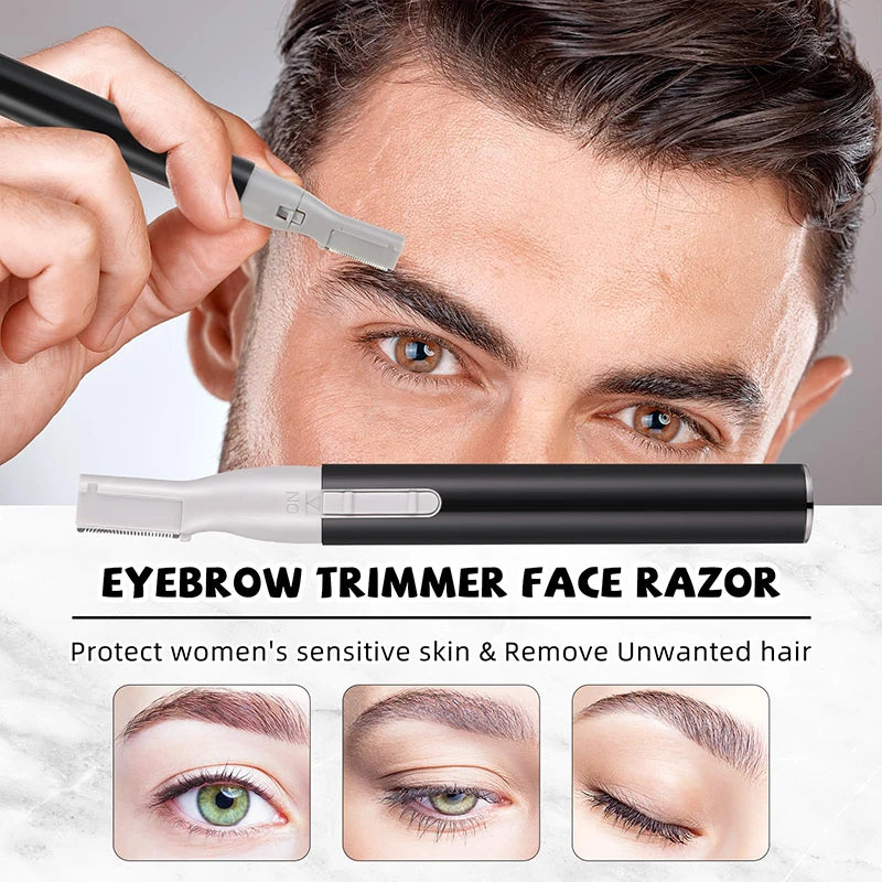 Electric Eyebrow Trimmer Mini Shaver Hair Remover Facial Shaver Hair Remover Facial And Neck Blur Lips Body Arms And Legs Peaceful Pleasures Health and Wellness