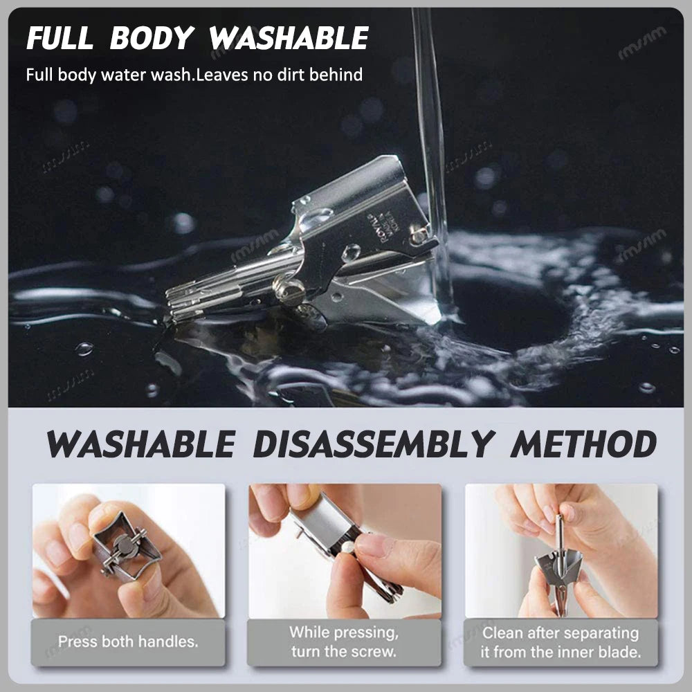 FAHE Manual Stainless Steel Nose & Ear Hair Trimmer