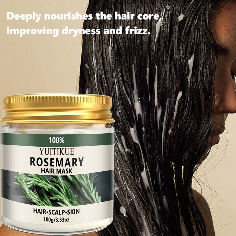 YUITIKUE 100% Rosemary Hair Mask | 3-in-1 Care For Hair, Scalp & Skin | Natural Nourishment & Gentle Hydration Treatment 100g Peaceful Pleasures Health and Wellness