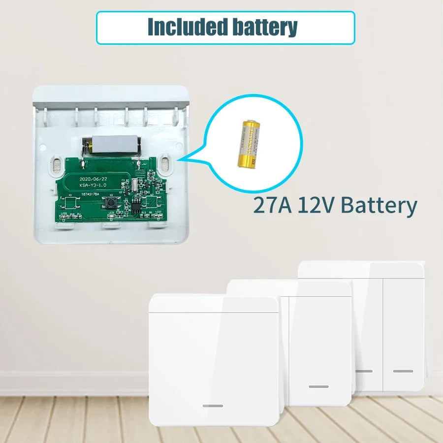 Wireless Light Switch Receiver RF 433MHz Remote Control Light 1/2/3 Gang Wall Panel Switch for LED Light Bulb Chandelier 10A Peaceful Pleasures Health and Wellness