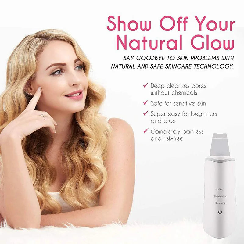 Portable Professional Face Skin Cleanser with Ultrasonic Technology for Deep Cleansing Exfoliating Remove Dead Skin Peaceful Pleasures Health and Wellness