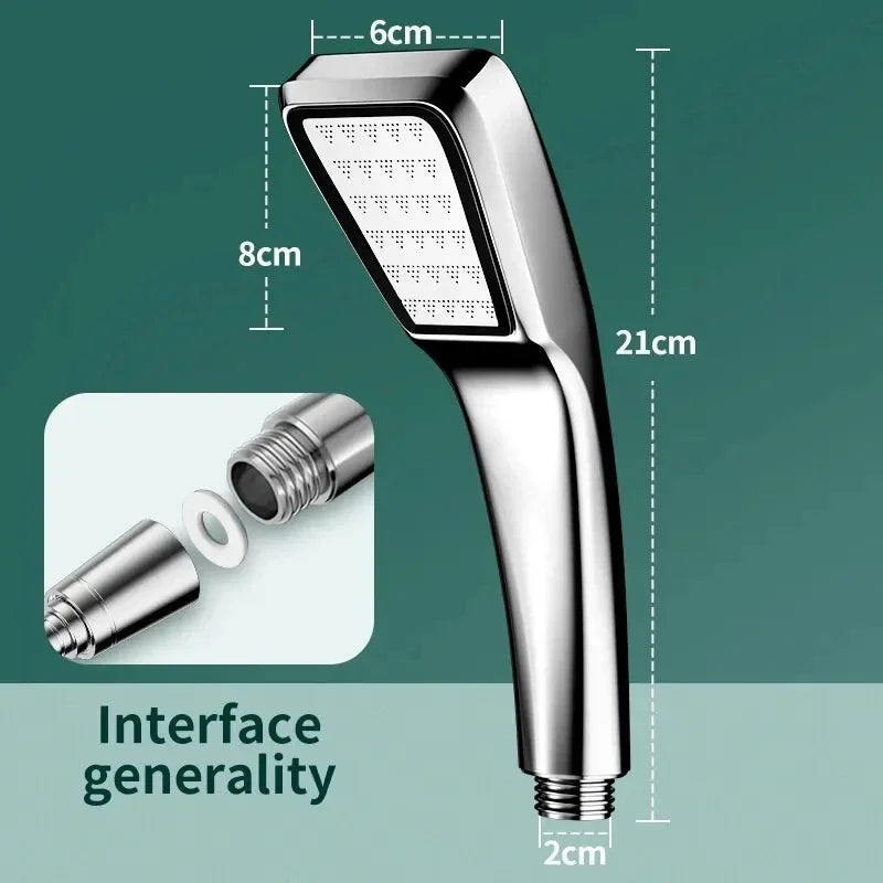 High-Pressure Handheld Shower Head – 300 Jets, Water-Saving