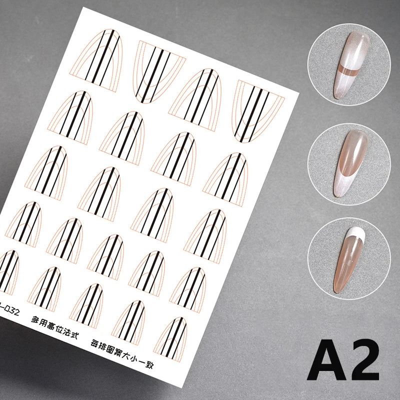 1 Sheet Transparent French Manicure Guide Stickers Strong Adhesive Nail Art Decals French Manicure DIY Stencil 3D Styling Tools Peaceful Pleasures Health and Wellness A2