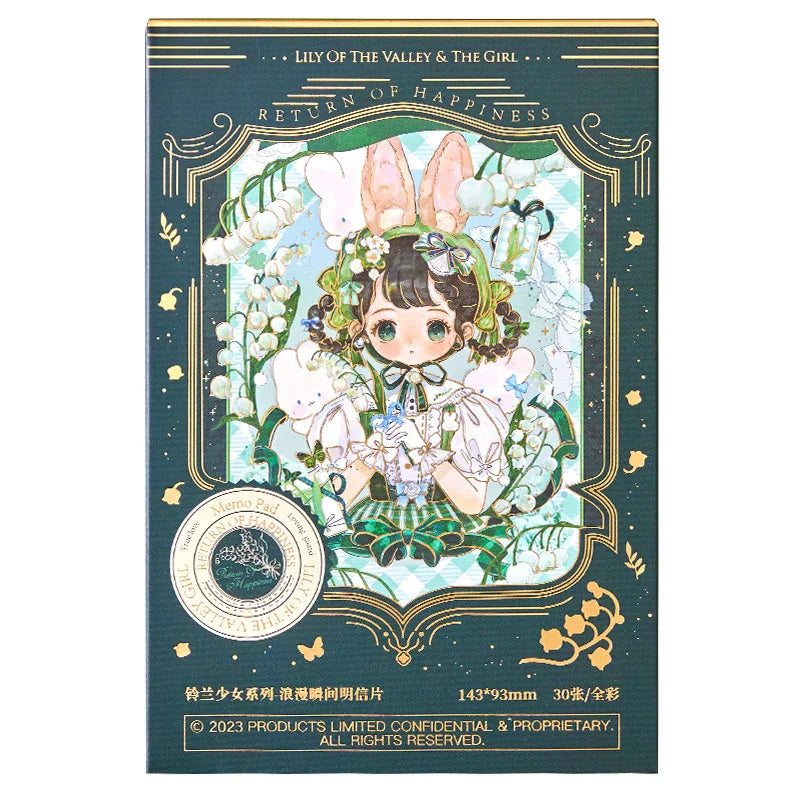 Lily Valley Series Postcard Animation Illustration Message Blessing