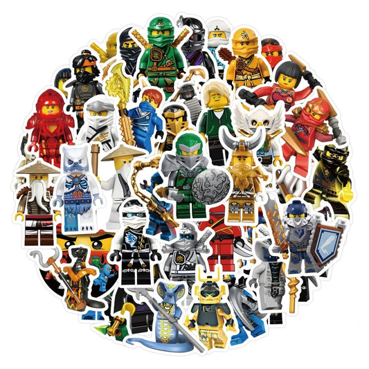 60pc Ninja Waterproof Stickers | Kids Party Favors No Repeat Kids Party Stickers Peaceful Pleasures Health and Wellness