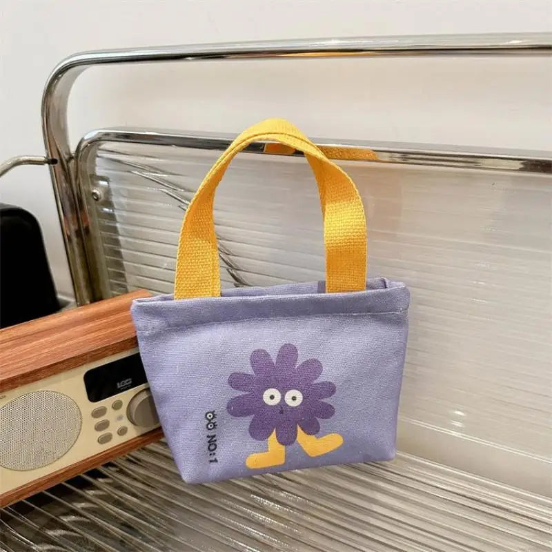 Korean Style Mini Canvas Handbag – Cute Cartoon Tote Bag